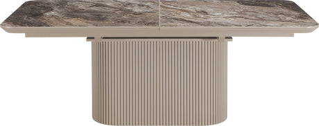 Cannon Minerals/Taupe Double Extension Dining Table by Modus Furniture at Eve Furniture