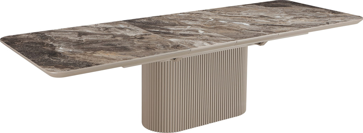 Cannon Minerals/Taupe Double Extension Dining Table by Modus Furniture at Eve Furniture