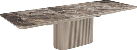 Cannon Minerals/Taupe Double Extension Dining Table by Modus Furniture at Eve Furniture