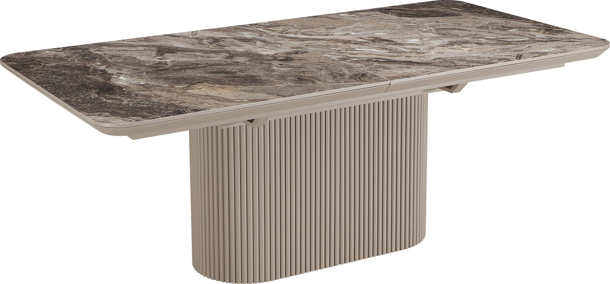 Cannon Minerals/Taupe Double Extension Dining Table by Modus Furniture at Eve Furniture