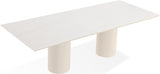 Cannon Sintered Stone/Ivory Double Pedestal Extension Dining Table by Modus Furniture at Eve Furniture