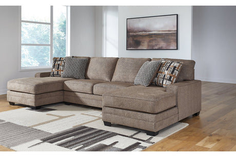 Cannonbrook Nutmeg 3-Piece Double Chaise Sectional by Ashley at Eve Furniture