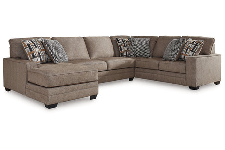 Cannonbrook Nutmeg 3-Piece Left Arm Facing (LAF) Chaise Sectional by Ashley at Eve Furniture
