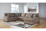 Cannonbrook Nutmeg 3-Piece Right Arm Facing (RAF) Chaise Sectional by Ashley at Eve Furniture