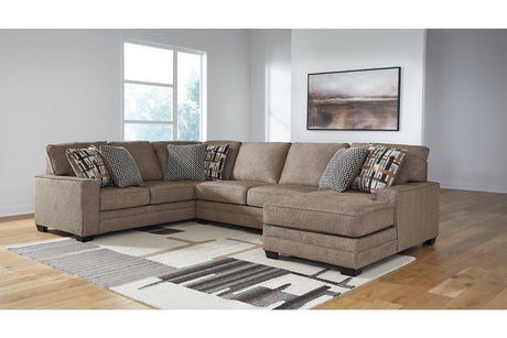 Cannonbrook Nutmeg 3-Piece Right Arm Facing (RAF) Chaise Sectional by Ashley at Eve Furniture