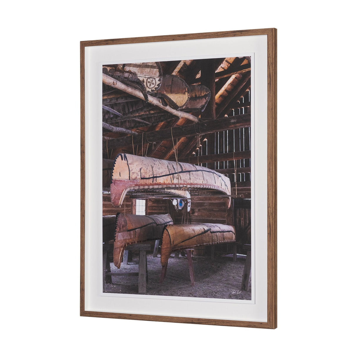 Canoe Barn by Deborah Revell Hand Embelished Framed Art Print Matted under Glass by Mercana at Eve Furniture