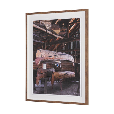Canoe Barn by Deborah Revell Hand Embelished Framed Art Print Matted under Glass by Mercana at Eve Furniture