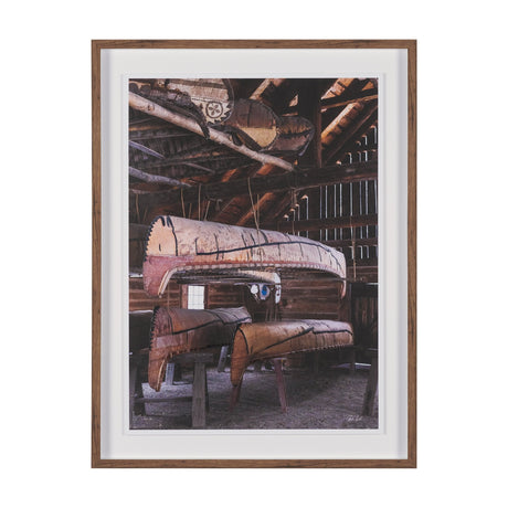 Canoe Barn by Deborah Revell Hand Embelished Framed Art Print Matted under Glass by Mercana at Eve Furniture