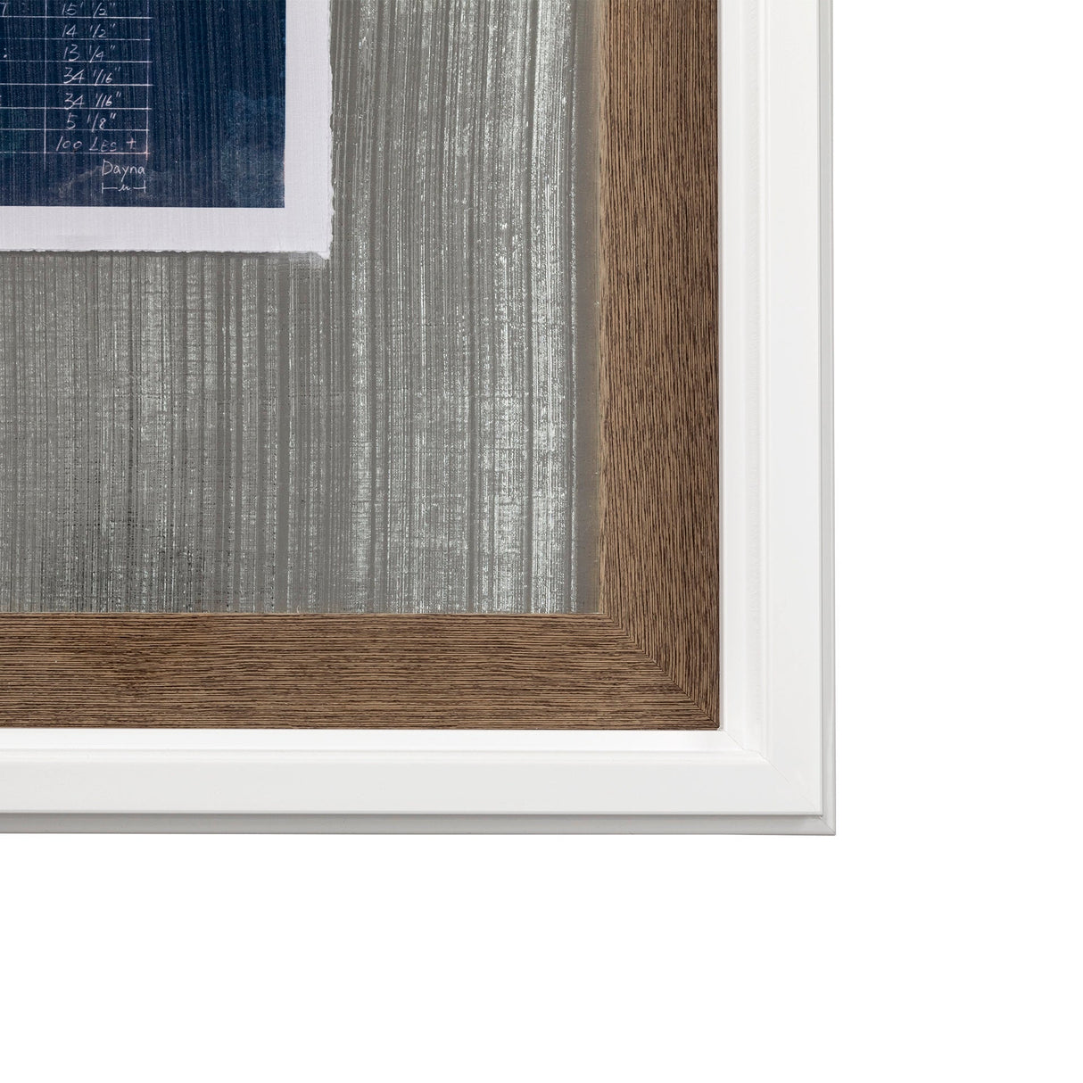 Canoe Blueprint by Dayna a Hand Embellished Textured Framed Art Print Matted under Glass by Mercana at Eve Furniture