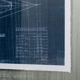 Canoe Blueprint by Dayna a Hand Embellished Textured Framed Art Print Matted under Glass by Mercana at Eve Furniture