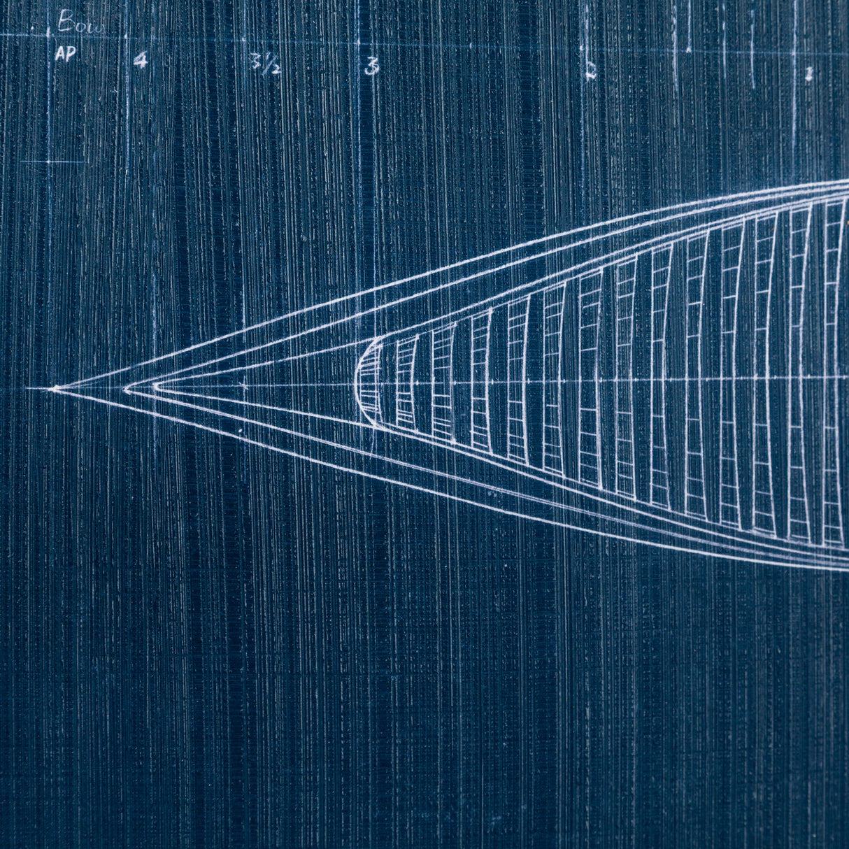 Canoe Blueprint by Dayna a Hand Embellished Textured Framed Art Print Matted under Glass by Mercana at Eve Furniture