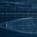 Canoe Blueprint by Dayna a Hand Embellished Textured Framed Art Print Matted under Glass by Mercana at Eve Furniture