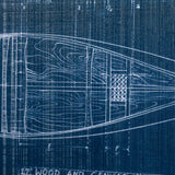 Canoe Blueprint by Dayna a Hand Embellished Textured Framed Art Print Matted under Glass by Mercana at Eve Furniture