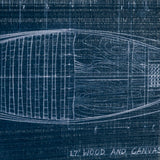 Canoe Blueprint by Dayna a Hand Embellished Textured Framed Art Print Matted under Glass by Mercana at Eve Furniture