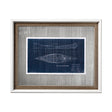 Canoe Blueprint by Dayna a Hand Embellished Textured Framed Art Print Matted under Glass by Mercana at Eve Furniture