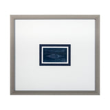 Canoe Blueprint by Dayna a Hand Embellished Textured Framed Art Print Matted under Glass by Mercana at Eve Furniture