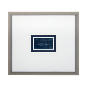 Canoe Blueprint by Dayna a Hand Embellished Textured Framed Art Print Matted under Glass by Mercana at Eve Furniture