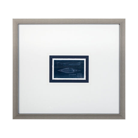 Canoe Blueprint by Dayna a Hand Embellished Textured Framed Art Print Matted under Glass by Mercana at Eve Furniture