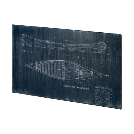 Canoe Blueprint by Fiona H a Hand Embellished Textured Canvas by Mercana at Eve Furniture