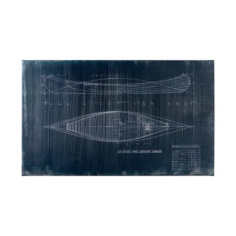 Canoe Blueprint by Fiona H a Hand Embellished Textured Canvas by Mercana at Eve Furniture