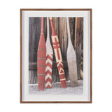 Canoe Paddles by Deborah Revell Hand Embelished Framed Art Print Matted under Glass by Mercana at Eve Furniture