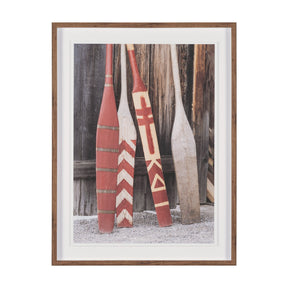 Canoe Paddles by Deborah Revell Hand Embelished Framed Art Print Matted under Glass by Mercana at Eve Furniture