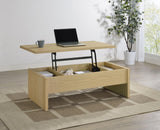 Canoga Light Oak Engineered Wood Lift Top Coffee Table by Coaster at Eve Furniture