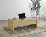 Canoga Light Oak Engineered Wood Lift Top Coffee Table by Coaster at Eve Furniture