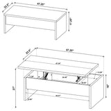 Canoga Mango Engineered Wood Lift Top Cocktail Coffee Table by Coaster at Eve Furniture