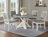 Canova 5-Piece Gray Marble Dining Set(Table & 4 Side Chairs)