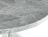 Canova White/Gray Round Marble Top Dining Room Set by Steve Silver at Eve Furniture