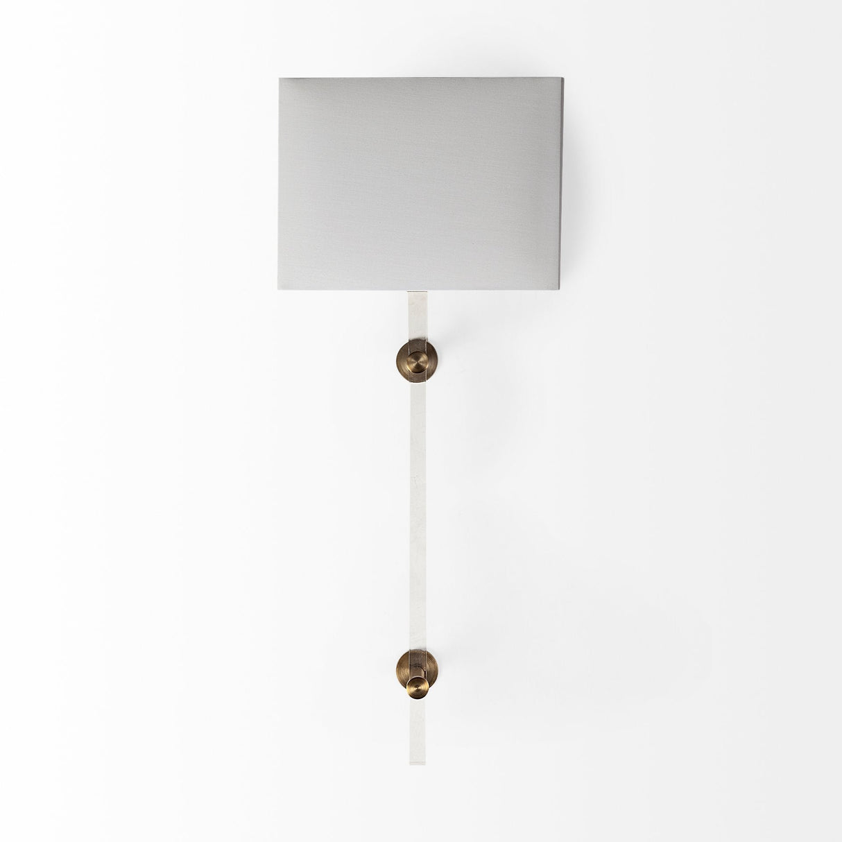 Cantabria White Shade Brass/Acrylic Wall Sconce by Mercana at Eve Furniture
