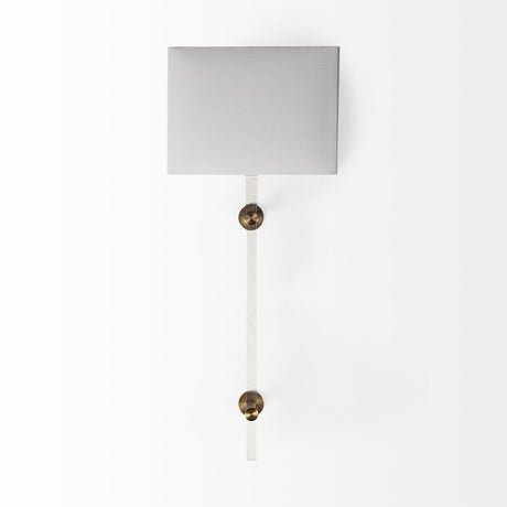 Cantabria White Shade Brass/Acrylic Wall Sconce by Mercana at Eve Furniture