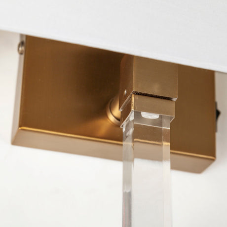 Cantabria White Shade Brass/Acrylic Wall Sconce by Mercana at Eve Furniture