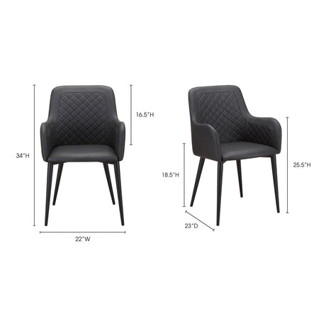 Cantata Slate Vegan Leather Dining Chair (Set of 2) by MOES at Eve Furniture