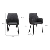 Cantata Slate Vegan Leather Dining Chair (Set of 2) by Moe's Home at Eve Furniture