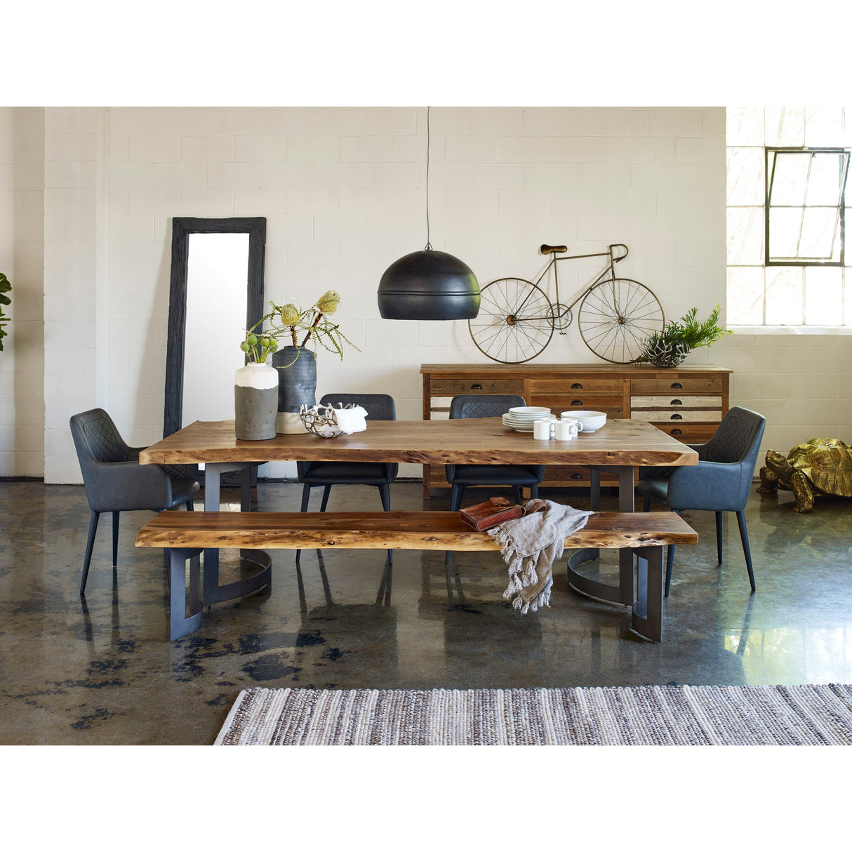 Cantata Slate Vegan Leather Dining Chair (Set of 2) by Moe's Home at Eve Furniture