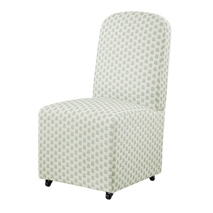 Canterbury Seaside Cabbage Rose Green/White Dining Chair by Furniture of America at Eve Furniture