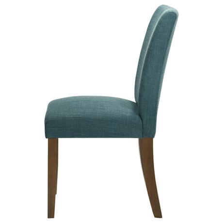 Cantley Upholstered Dining Side Chair Blue (Set of 2) by Coaster at Eve Furniture