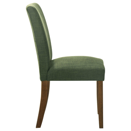 Cantley Upholstered Dining Side Chair Green (Set of 2) by Coaster at Eve Furniture