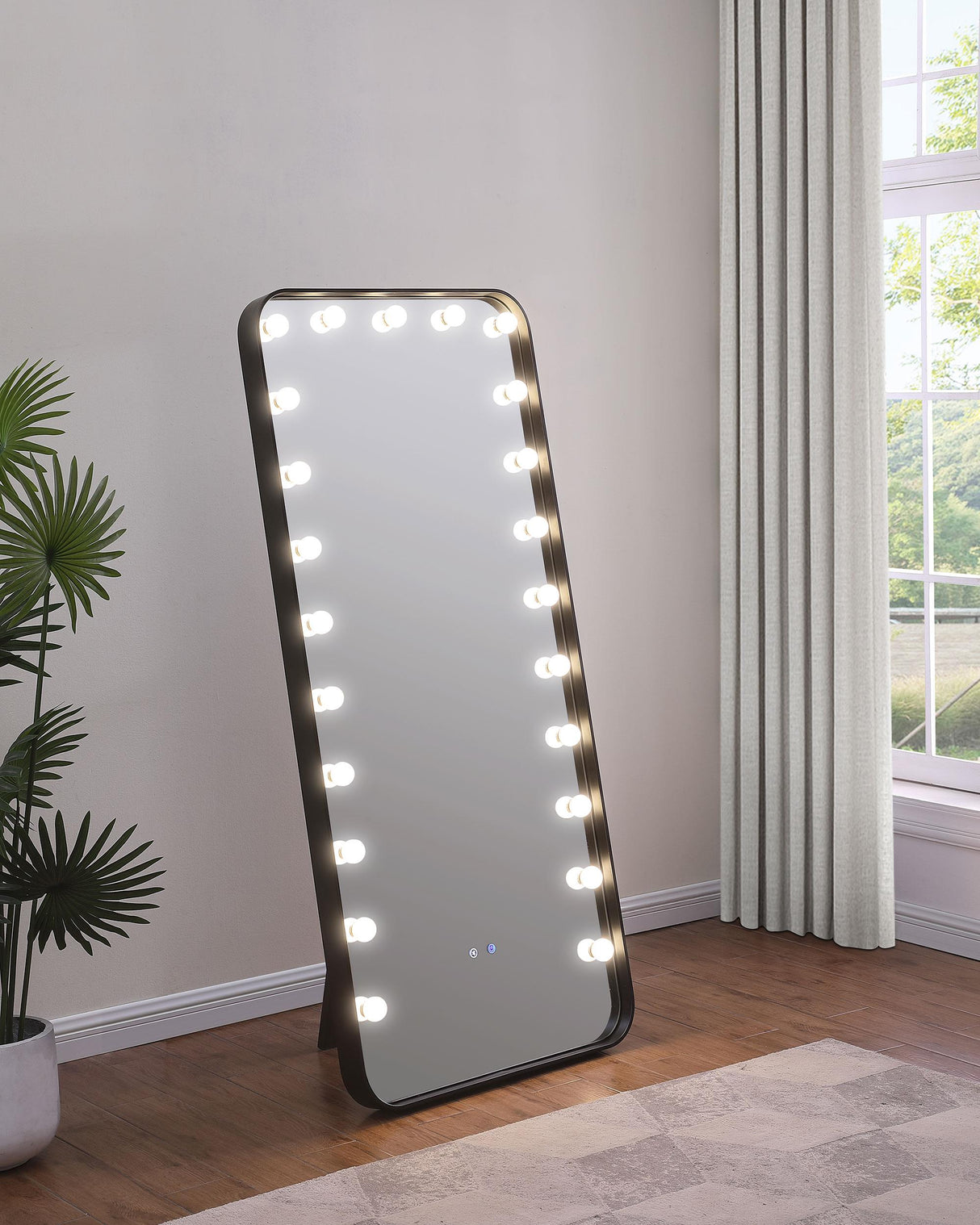 Canton Black LED Standing Mirror with Speakers by Coaster at Eve Furniture