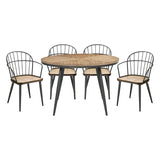Canton Brown 5-Piece Round Dining Room Set by Homelegance at Eve Furniture