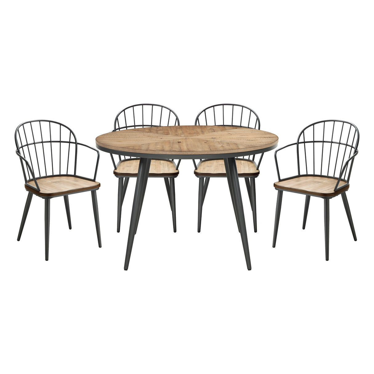 Canton Brown 5-Piece Round Dining Room Set by Homelegance at Eve Furniture