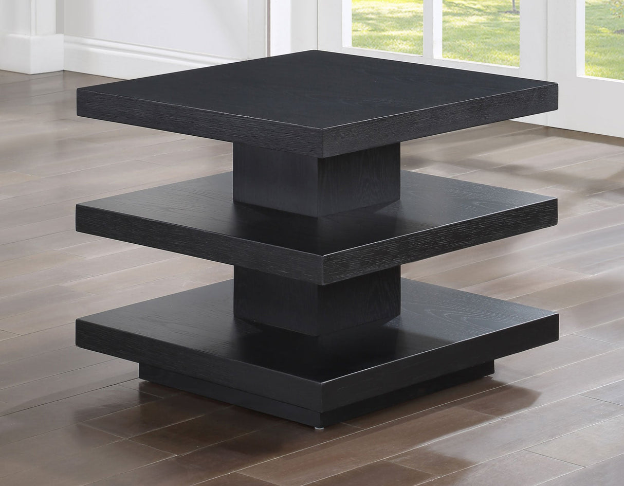 Canyon 3-Piece Table Set, Black (Cocktail Table & 2 End Tables)