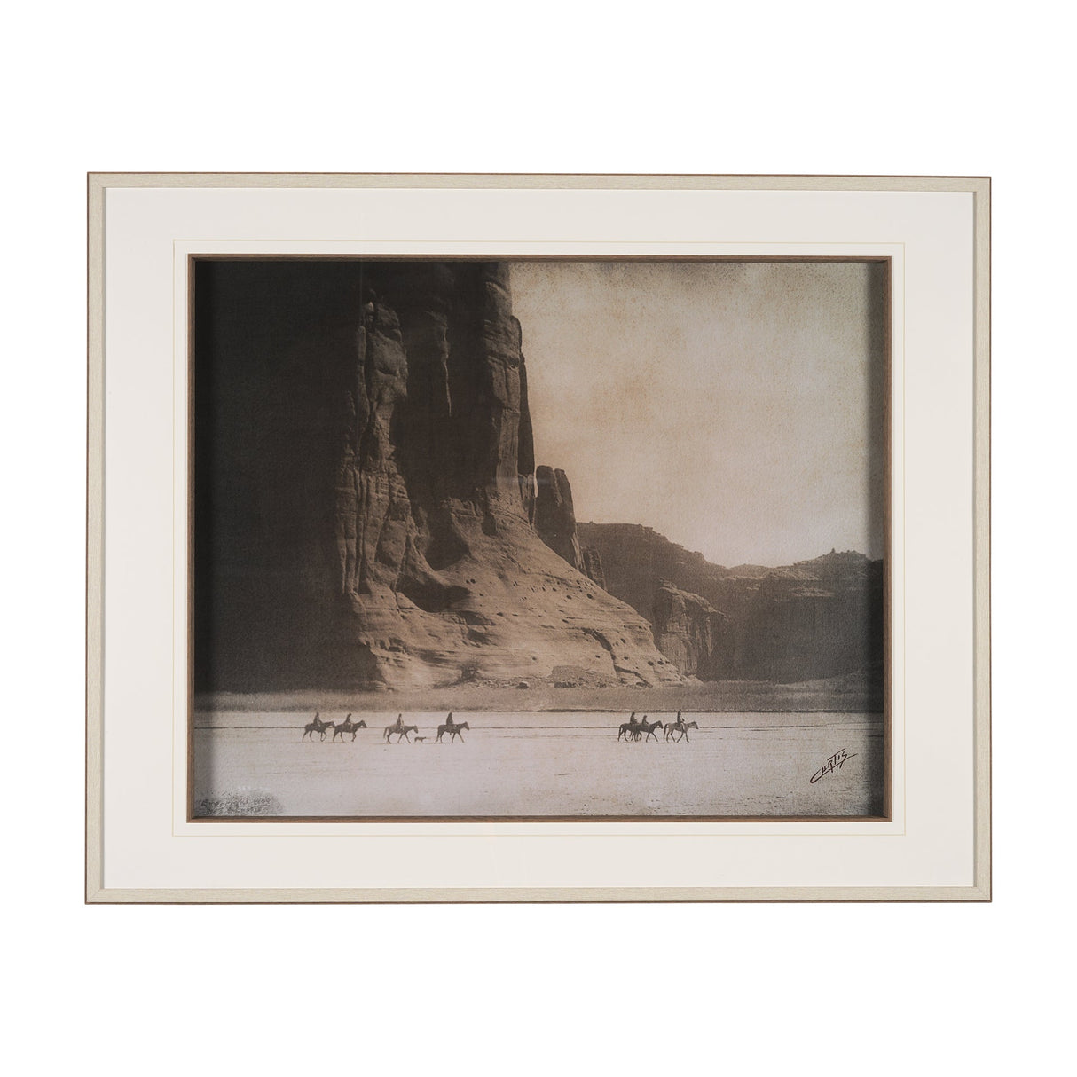 Canyon de Chelly by Edward Sheriff Curtis Hand Embelished Framed Photo Art Print Matted under Glass by Mercana at Eve Furniture