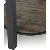 Canyon Solid Wood and Metal Round End Table in Washed Grey by Modus Furniture at Eve Furniture