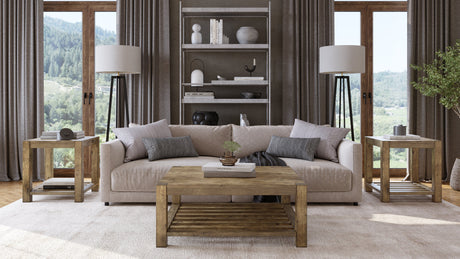 Canyon Solid Wood Rectangular End Table in Washed Grey by Modus Furniture at Eve Furniture