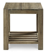 Canyon Solid Wood Rectangular End Table in Washed Grey by Modus Furniture at Eve Furniture