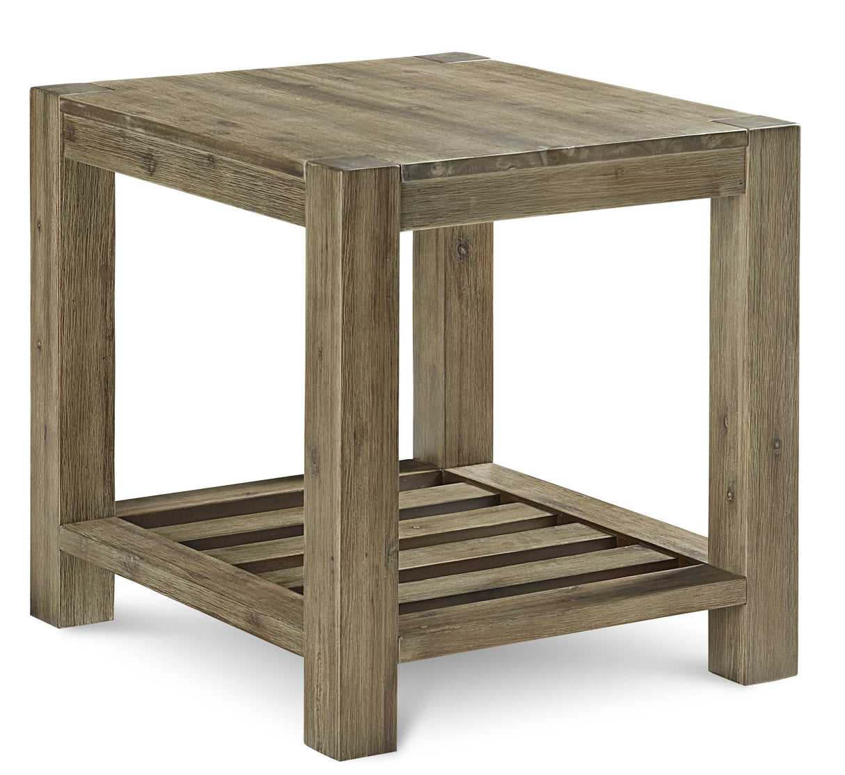 Canyon Solid Wood Rectangular End Table in Washed Grey by Modus Furniture at Eve Furniture
