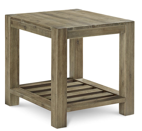 Canyon Solid Wood Rectangular End Table in Washed Grey by Modus Furniture at Eve Furniture